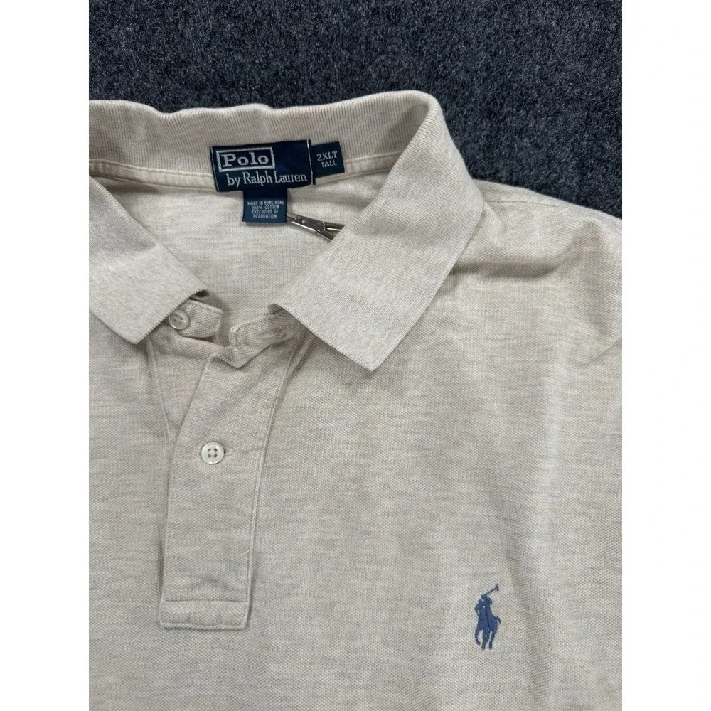 Vintage Polo Ralph Lauren Long Sleeve Polo Shirt 2XLT Beige Hong Kong